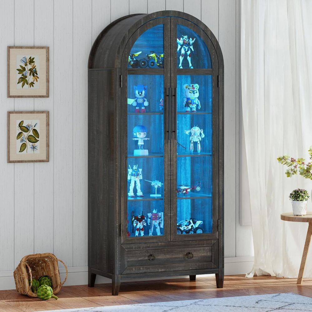 73-Zoll Vitrine mit gewölbtem  – Collectible & Vintage Dolls For Wedding Bewertung und Preis