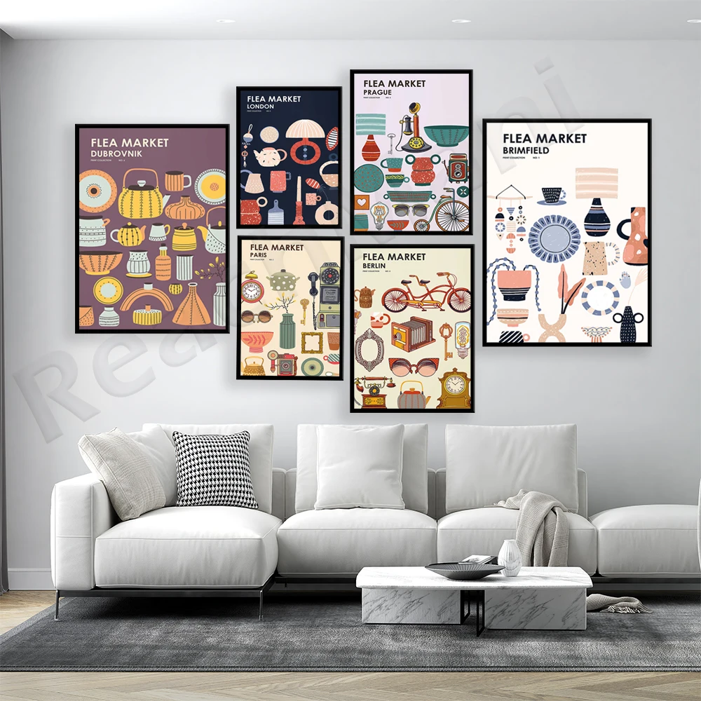 Flea Market Print Collection – – Vintage Collectible Market Bewertung und Preis