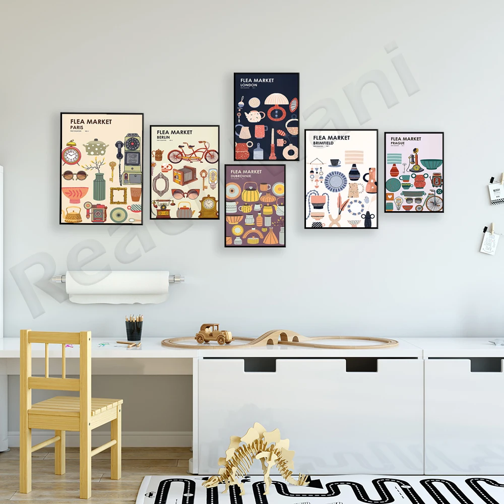 Flea Market Print Collection – – Vintage Collectible Market Bewertung und Preis