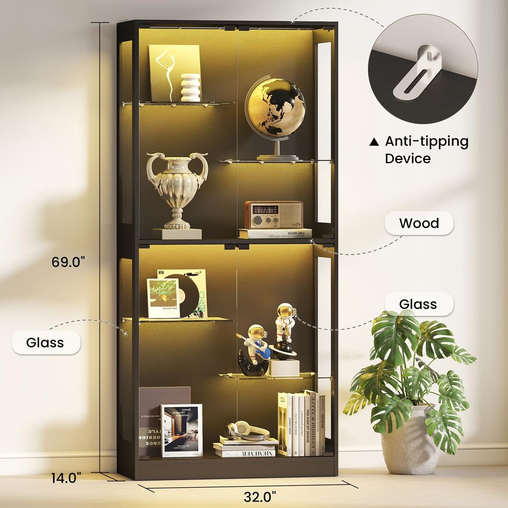 Vitrine mit Glastüren 69 Zoll, – Collectible & Vintage Dolls For Wedding Bewertung und Preis